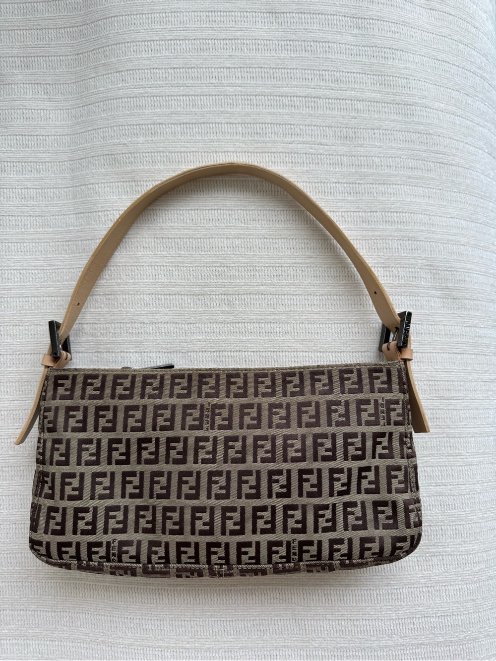 Vintage Fendi Zucca FF Monogram Canvas Shoulder Bag